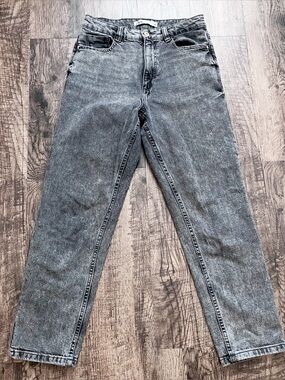 Zara Women High-Rise Washed Black Gray Jeans Size 6